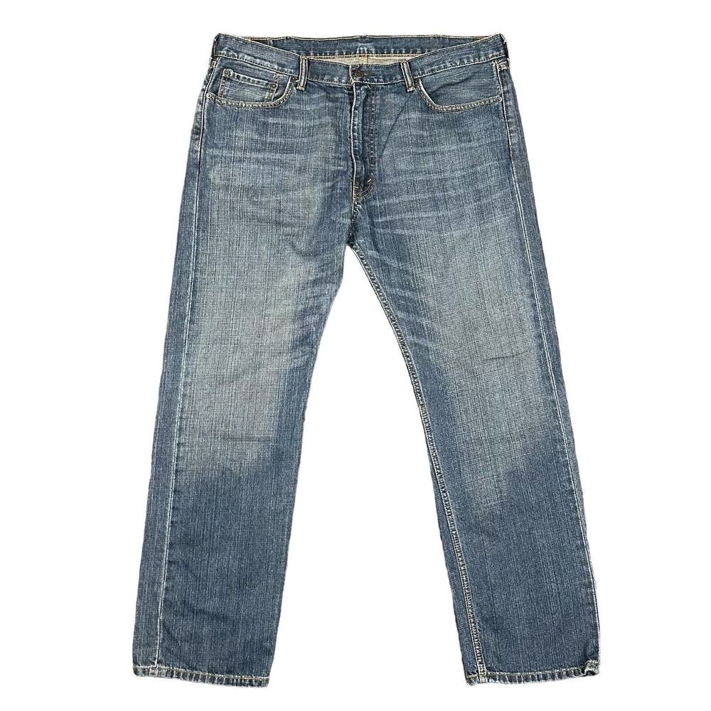 Levis 505 Mens Size 40x32 Blue Regular Fit Denim Jeans High Rise Straight Leg